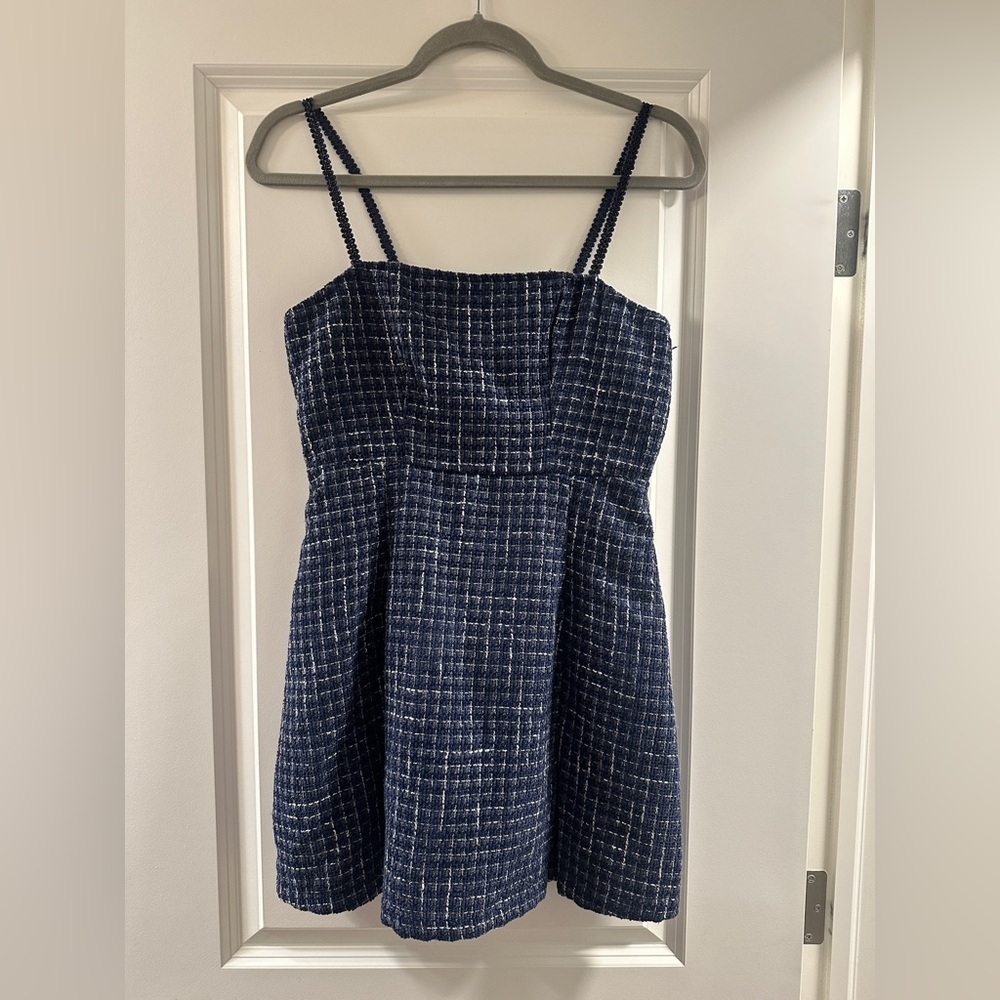 Cider tweed Navy and White Mini Dress| size small